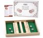 Flero Shut The Box, Houten Dobbelspel, Klepspel - 2 Spelers Duel Bordspel met Scheidingswand en 4 Dobbelstenen - Montessori Tactiek- en Rekenspel voor Kinderen en Volwassenen vanaf 3 Jaar - Reisspel, Cadeau