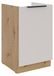 SOLANO Küchen Spülenschrank 50 cm Kaschmir beige matt + Eiche Artisan matt