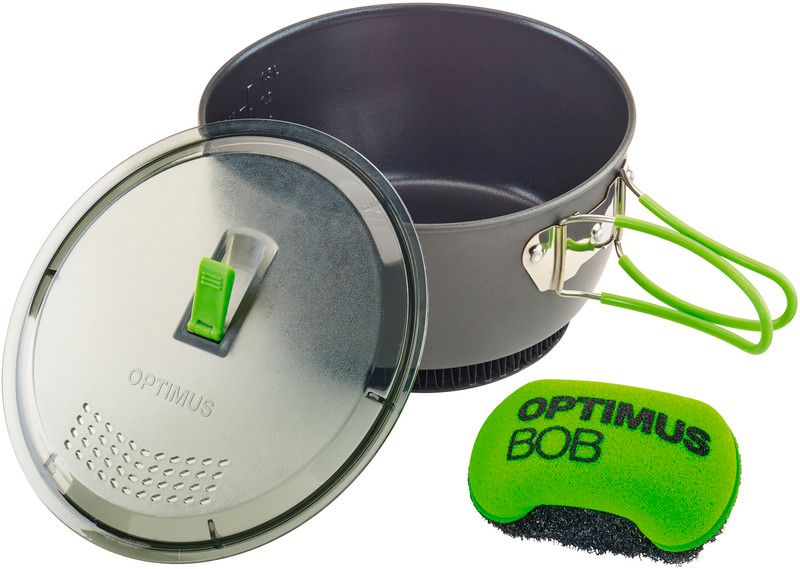 Optimus Terra Xpress HE Campingservies en keukenuitrusting grijsgroen 2017 Kookpannen
