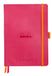 RHODIA 117772C - Soepel Notitieboek Bullet Journal Goalbook Framboos - A5 14,8 x 21 cm - Kleine Ruitjes - 240 pagina's - Clairefontaine Ivoor Papier 90 g/m² - 2 Leeslinten, Elastieksluiting - Imitatieleer