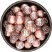 Bellatio Decorations kerstballen - 37x st - lichtroze - D6 cm - kunststof - kerstversiering