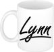 Bellatio Decorations Lynn Naam koffiemok - beker - met sierlijke letters - wit