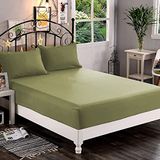 Elegant Comfort 1500 Premium hotelkwaliteit hoeslaken van de zachtste kwaliteit microvezel, diepe zak tot 40,6 cm, kreukbestendig en de kleur vervaagt niet, ruim eenpersoons, saliegroen
