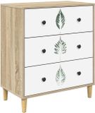 vidaXL Ladekast HANAU Groene bladerenprint 66 x 36,5 x 75 cm Sonoma