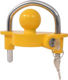 vidaXL - Aanhangwagenslot - met - 2 - sleutels - staal - en - aluminiumlegering - geel