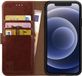 Rosso Element Hoesje Geschikt voor Apple iPhone 12 / 12 Pro Book Cover Bruin