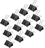 Amazon Basics Dossierklemmen, 1,9 cm breed, 0,8 cm capaciteit, kleine clips, 144 stuks, zwart