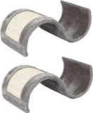 Merkloos / Sans marque Wan GmbH Krabpaal set van 2 Grijs Sisal Golf Vormig