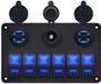 ProRide Schakelpaneel 12V voor Auto/Boot - 4 USB C Poorten - 30W/QC4.0 - 6 schakelaars + 12V/24V stopcontact
