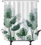 Ulticool Douchegordijn - Bladeren Planten Groot - 180 x 200 cm - Groen
