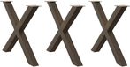 vidaXL Pieds de table 3 pièces forme X 90x(72-73) cm acier naturel