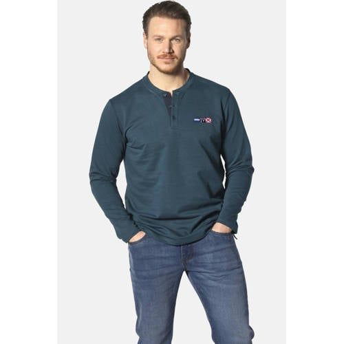 Jan Vanderstorm longsleeve JORNSEN Plus Size petrol