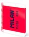 Milan Notitieboek A5, spiraalbinding, hardcover, 80 pagina's, Roze/Wit