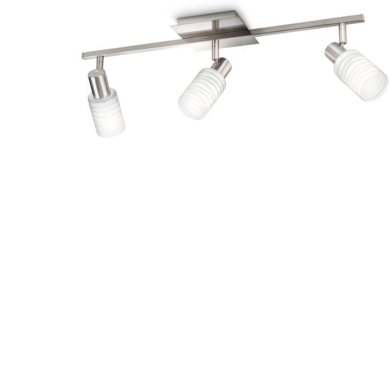 Philips Plafondspot / Plafondlamp (3-lamps) myLiving Kauri, 5210317PN, Matt Chrome, Exclusief lichtbronnen, Doos is klein beetje beschadigd