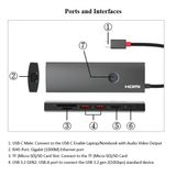 ROLINE USB 3.2 Gen2 Type C Multiport Dockingstation, HDMI 4K60, USB 3.2 Gen2, USB-C PD, LAN, SD-Card Reader