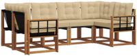vidaXL - Buiten - bank - set - 6 - st - Natuurlijk - en - Beige
