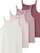 NAME IT - NKFSTRAP TOP 4P SOLID NOOS - Meisjes - Onderhemden - Rose Wine - Effen - Katoen/Elastaan - Maat 98 (Set van 4)
