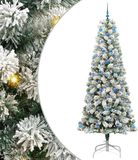vidaXL Sapin de Noël artificiel pliable 300 LED Vert et Blanc 240 cm