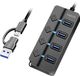 LogiLink UA0419 USB-hub 4 poorten USB-A USB 3.2 Gen1 5 GBit/s Met USB-C stekker Zwart