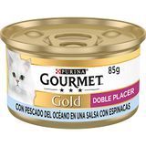 Gourmet Purina Gourmet Gold Doble Placer kattenvoer voor volwassen katten met oceaanvis, 85 g, 24 stuks