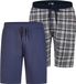 Phil & Co Heren Korte Pyjamabroek Geruit/Effen 2-Pack - Maat XL