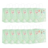 Idena 30478-12 - Kadozakjes voor kinderen, 12 stuks, kadozakje in de maat 28 x 28 cm, papieren zakjes voor kinderen in mint