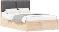 vidaXL Bedframe met Gevoerde Hoofdbord Donkergrijs 120 x 190 cm