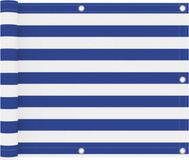 vidaXL Pare-vue de balcon 75x300 cm tissu Oxford blanc et bleu