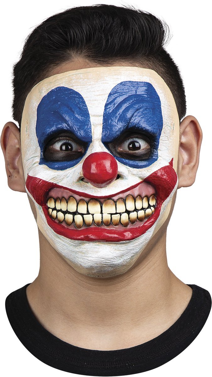 partychimp Twisted Clown Gezichtsmasker Carnaval Halloween- Latex- Onzesize