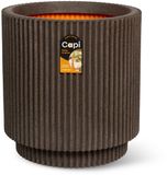 Capi Europe Vaas cilinder Groove NL 44x46 Donkerbruin