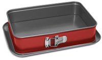 Guardini Rossana 2.0, rechthoekige vorm met anti-aanbaklaag, dubbellaags, gemaakt van Hi-Top-staal, 19 x 28 x 7 cm, rood en grijs
