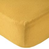 BabyCalin - set van 2 hoeslakens, 70 x 140 x 17 cm, mosterd/wit, Oeko-Tex-gecertificeerd