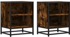 vidaXL Nachtkastjes 2 stuks 40x31x50 cm bewerkt hout & metaal gerookt eiken