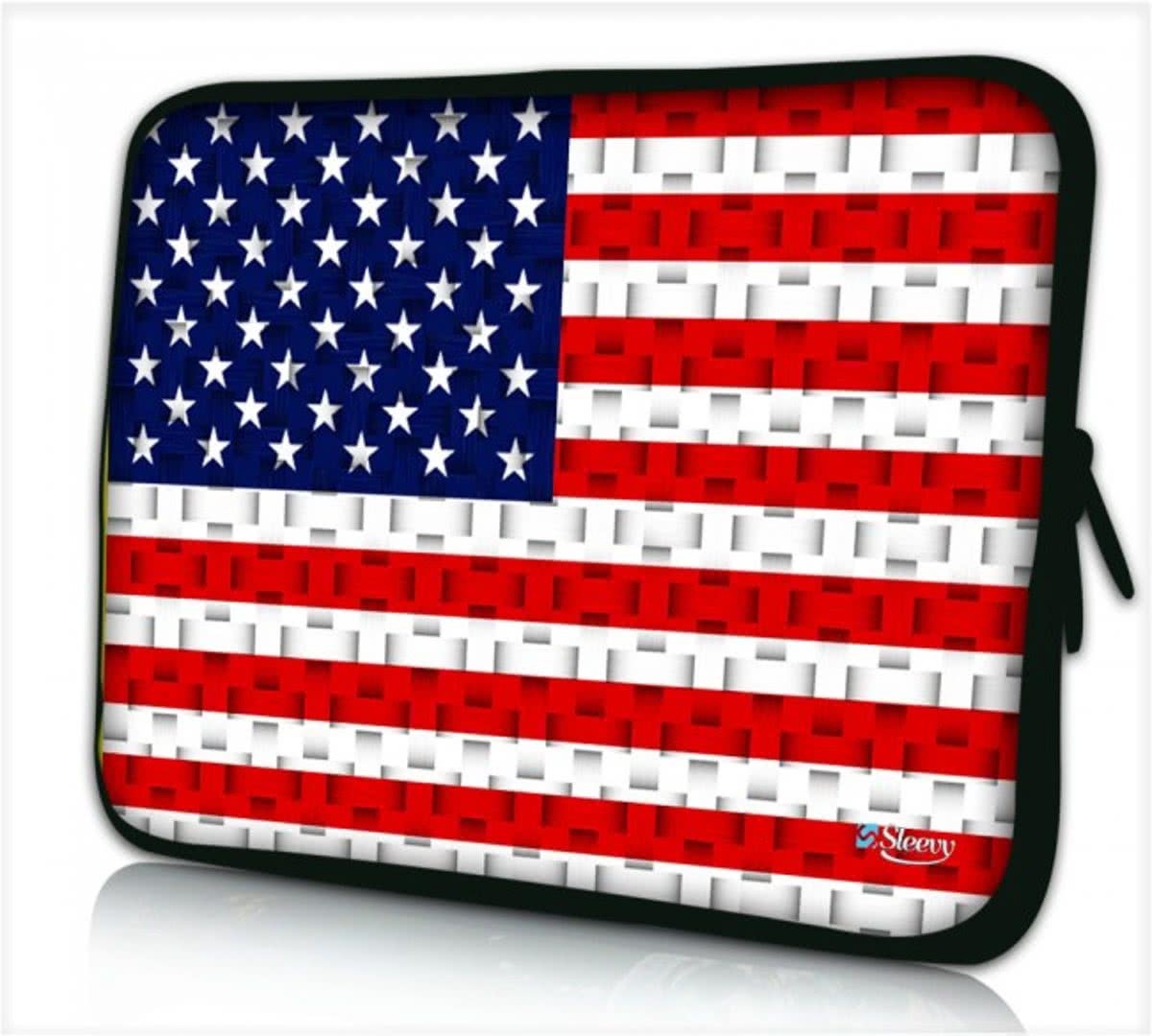 Sleevy 10 1 laptop/tablet hoes USA vlag patroon