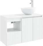vidaXL Badkamermeubel Set 2 st Wit Bewerkt hout