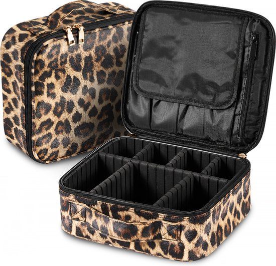 YONO Beautycase Luipaard - Make Up Koffer Dames – Makeup Organizer – Tas voor Cosmetica – Reis Toilettas – Leopard