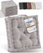 Beautissu Zitkussen Set van 4 Matraskussen 40x40x8 cm - vloerkussen met praktische draaggreep - kussen taupe - Mila
