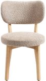 Vente-unique Set van 2 stoelen in boucléstof en rubberhout - Taupe - TORIEL