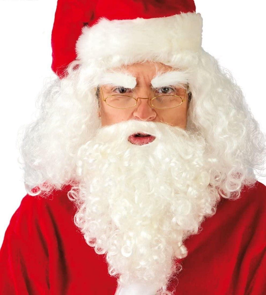 Fiestas Guirca Pruik Santa Claus Heren Synthetisch Wit One-size