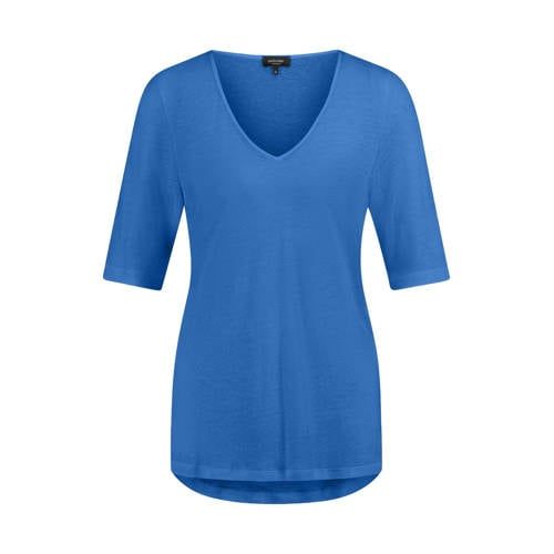 Claudia Sträter top met linnen blauw