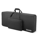 Donner 61 Toetsenbord Gigbag Solid, 104x41x13 cm, 10mm Gewatteerde Elektrische Piano Case met Handvat 600D Oxford Nylon, Zwart