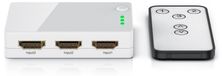 CSL HDMI-schakelaar: 3 ingangen, 1 uitgang, met versterker en IR-afstandsbediening