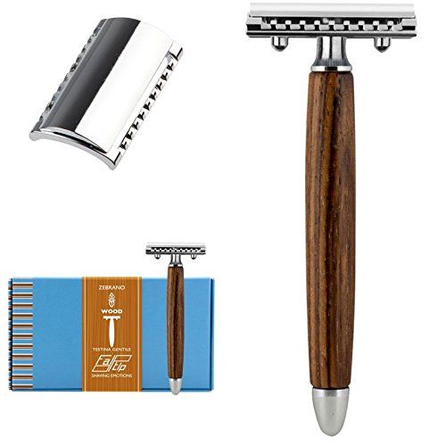 Fatip Dubbele rand veiligheidsscheermes hout Zebrano Pc Nero - 8033549528379