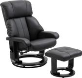 HOMCOM relaxfauteuil met ligfunctie, massagestoel, inclusief voetenbankje, tv-stoel