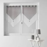 DOUCEUR D'INTERIEUR Gordijnen DUO, 2 stuks, 60x90 cm, voile, met franjes, grijs