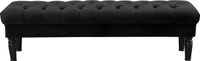 Vente-unique Bankje voor voeteneinde bed RINALDO - Zwart fluweel L 160 cm x H 46 cm x D 50 cm