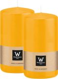Wiedemann Cilinderkaars/stompkaars - 2x - geel - 12 x 6 cm - 33 branduren