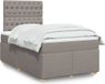 vidaXL Boxspring met matras, stof, taupe, 120x190 cm