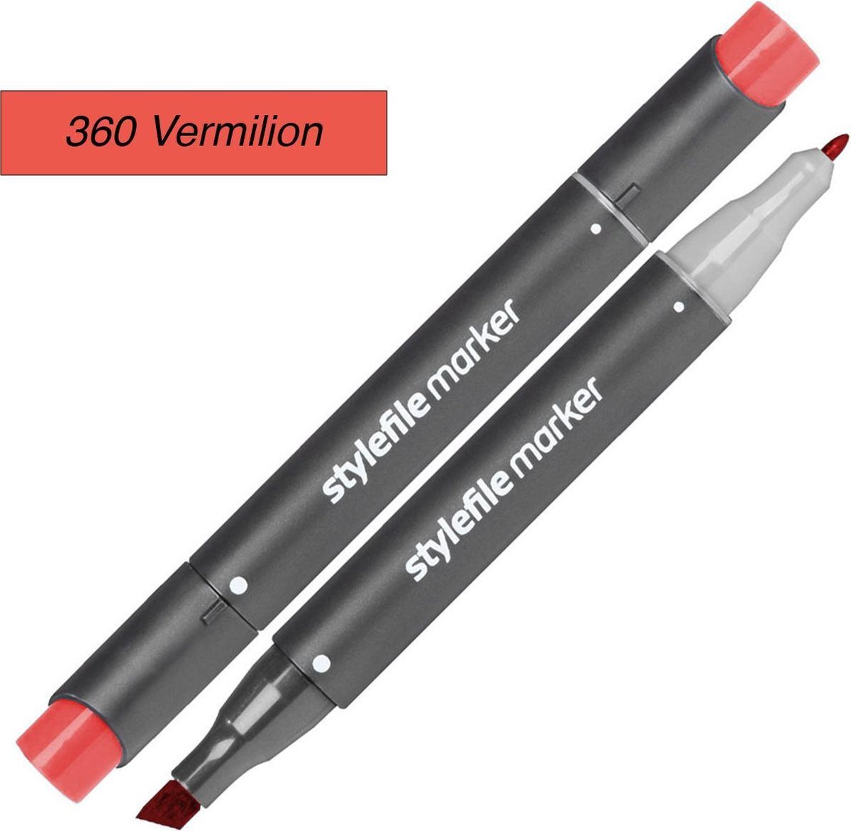 Stylefile Markers Stylefile Twin Marker - Vermillion - Deze hoge kwaliteit stift is ideaal voor designers, architecten, graffiti artiesten, cartoonisten, & ontwerp studenten