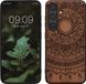 kwmobile telefoonhoesje geschikt voor Samsung Galaxy S24 - Houten hoesje met bumper - Donkerbruin Indian Sun design